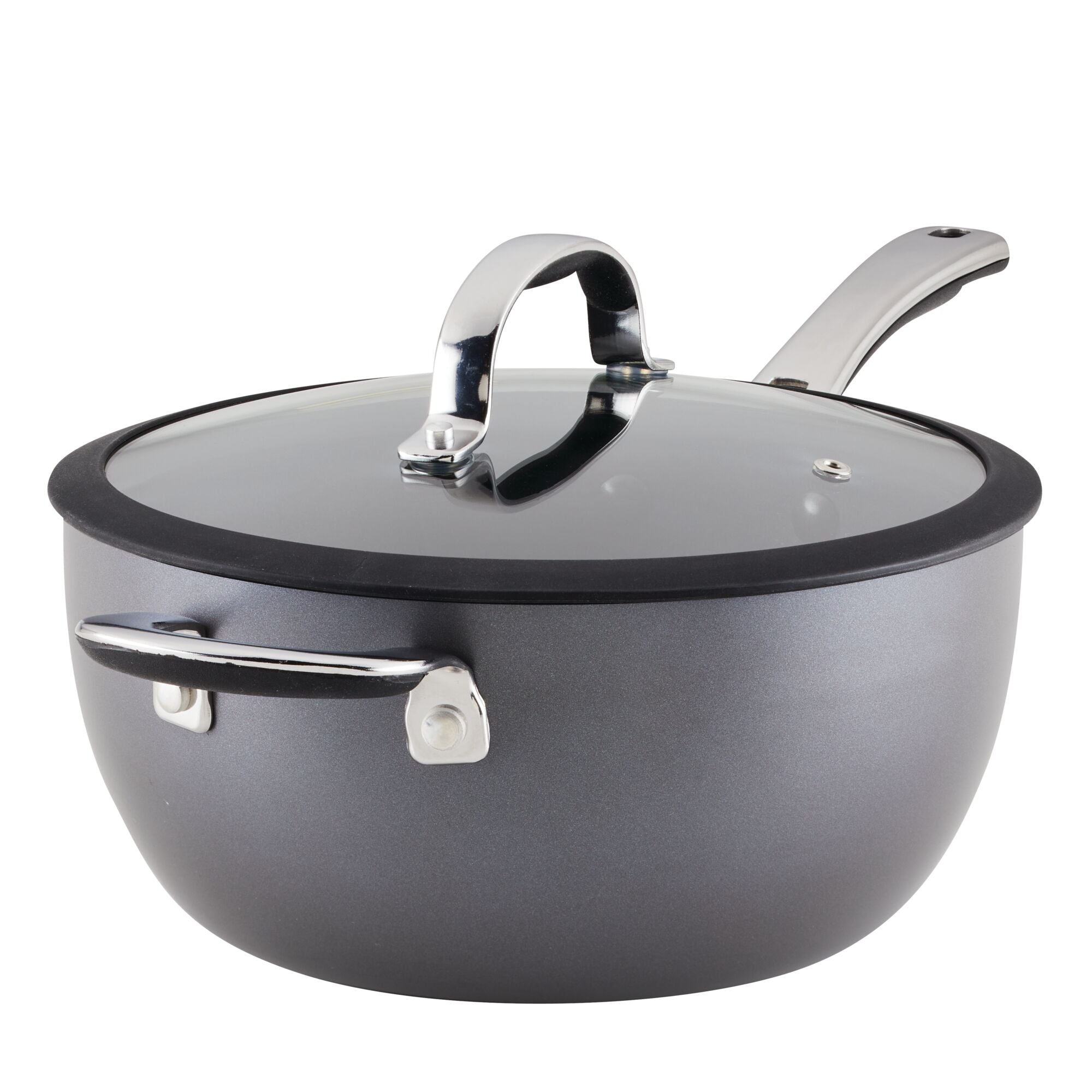 4.5-Quart Cook + Create Hard Anodized Nonstick Saucier Pan with Lid and Helper Handle